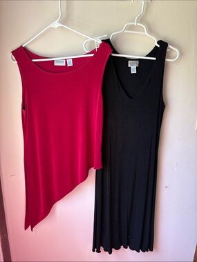 Chico's Red Asymmetrical Tank & Black V-Neck Dress, Chico’s 1
